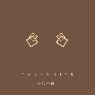 双子几何耳环特别的设计~