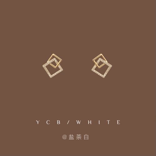 双子几何耳环特别的设计~