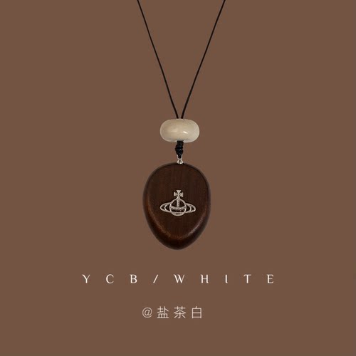 「晚安星球」新中式木质土星项链小众设计感毛衣链高级感气质颈链