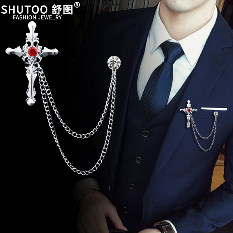 十字架胸针舒图合金欧美男