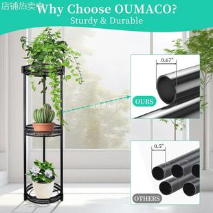 轻奢装饰花盆架子金属 植物支架 室内室外,3 层高角植物架落地式