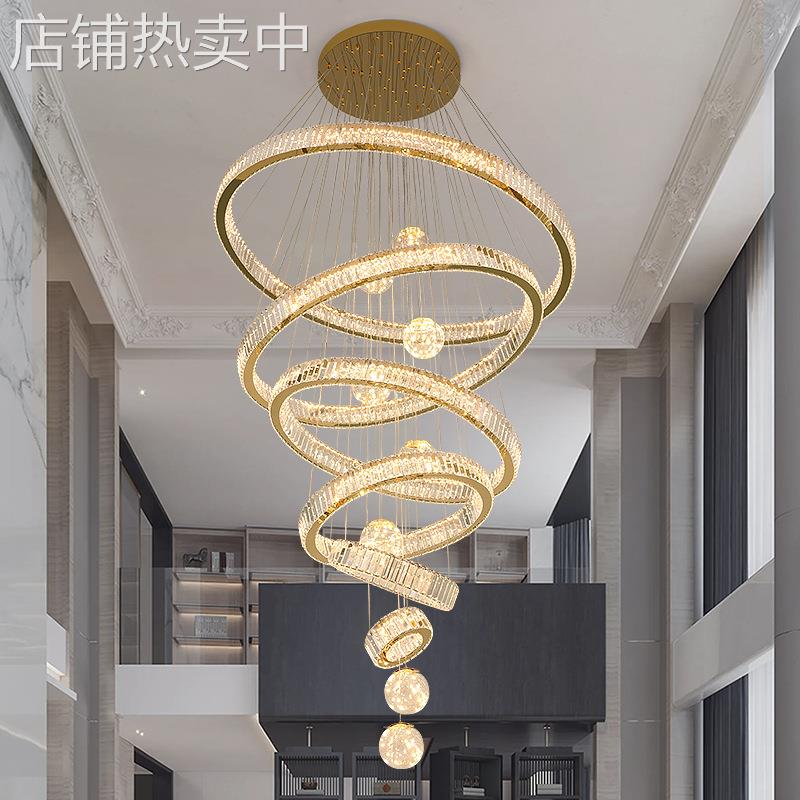 餐厅灯现代简约2025年新款吧台饭厅轻奢大气客厅椭圆家用水晶吊灯
