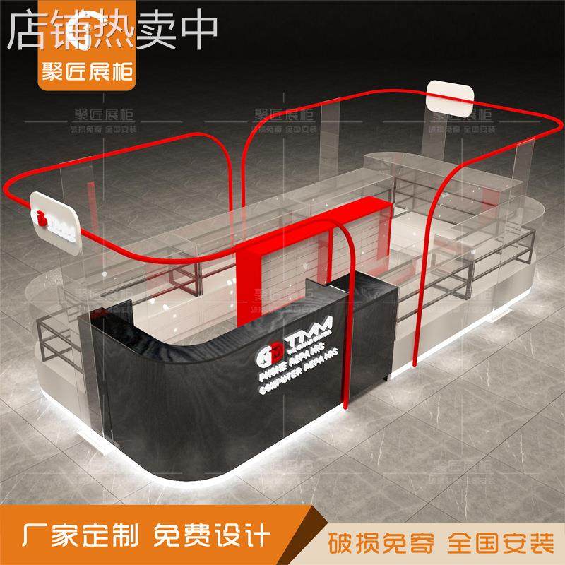 商场手机展柜壳膜玻璃柜台电脑数码卖场矮柜电子产品陈列柜设计