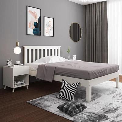 135cm宽的床简约北欧小户型90cm单人床儿童成人实木白色床1m米加