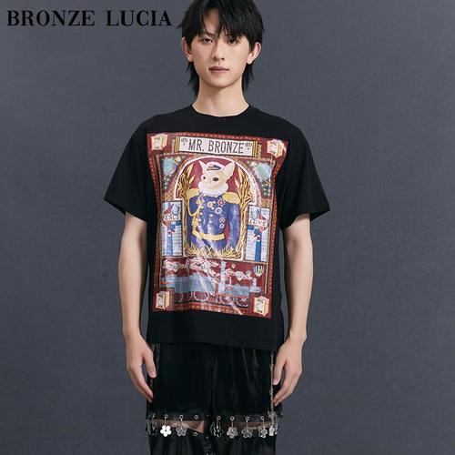 BronzeLucia黑色短袖印花设计感