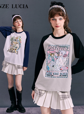【明星同款】Bronze Lucia 24新款秋冬插肩袖T恤长袖男女同款潮牌