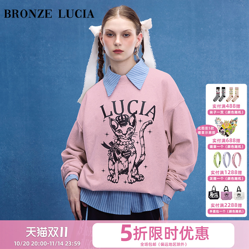 【泰国lingorm同款】BronzeLucia潮牌卫衣女24冬季纯棉新款套头衫