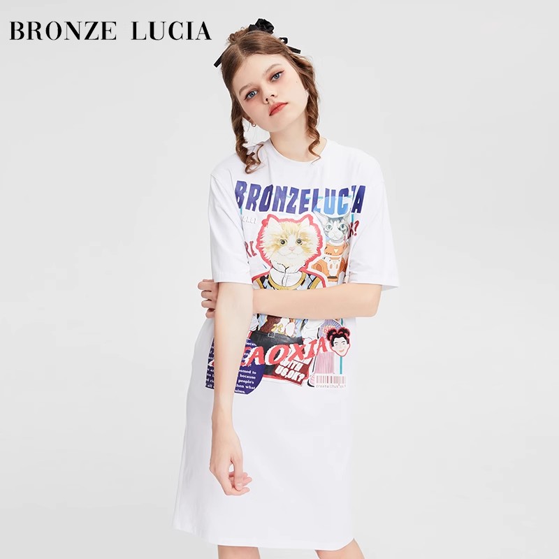 BronzeLucia休闲风长款T恤裙