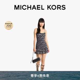 【夏季酬宾】MICHAEL KORS MK 女士乔其纱印花抽褶吊带连衣裙