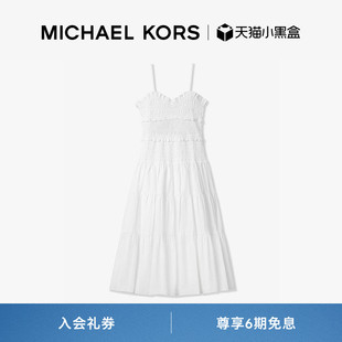 女士棉质中长款 抽褶吊带连衣裙 KORS 春夏新品 MICHAEL