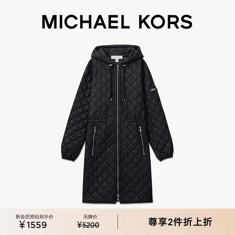 MK女士中长款棉服外套