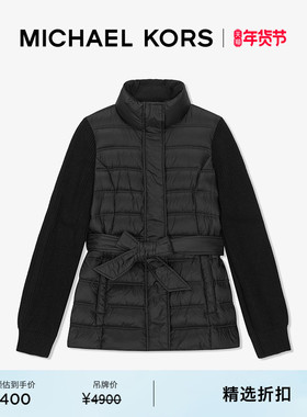 MICHAEL KORS MK 女士收腰系带立领羽绒服外套