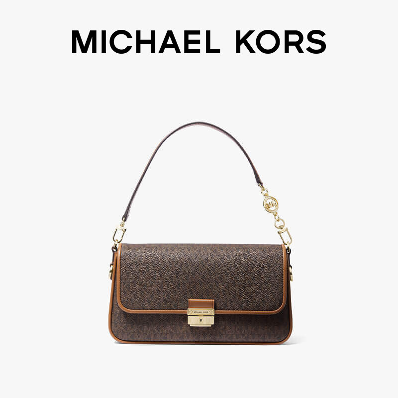 MK Bradshaw 小号老花双肩带法棍包腋下包单肩斜挎包女包