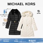 KORS 女士中长款 MICHAEL 连帽羽绒服 可拆卸毛领