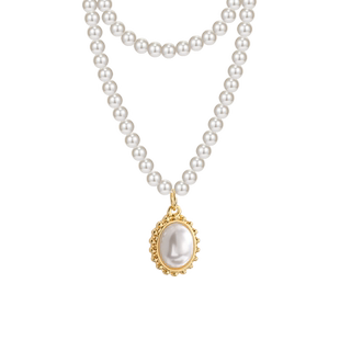 双层叠戴珍珠项链女夏2023年新款潮轻奢小众设计高级感锁骨链配饰