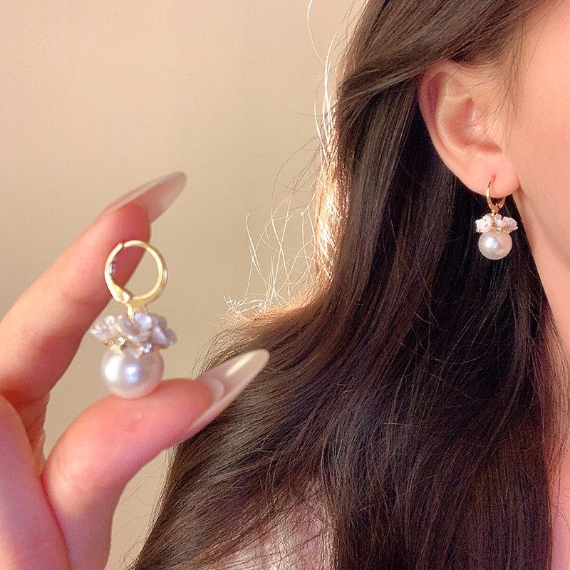 森系超仙花朵珠珠耳环