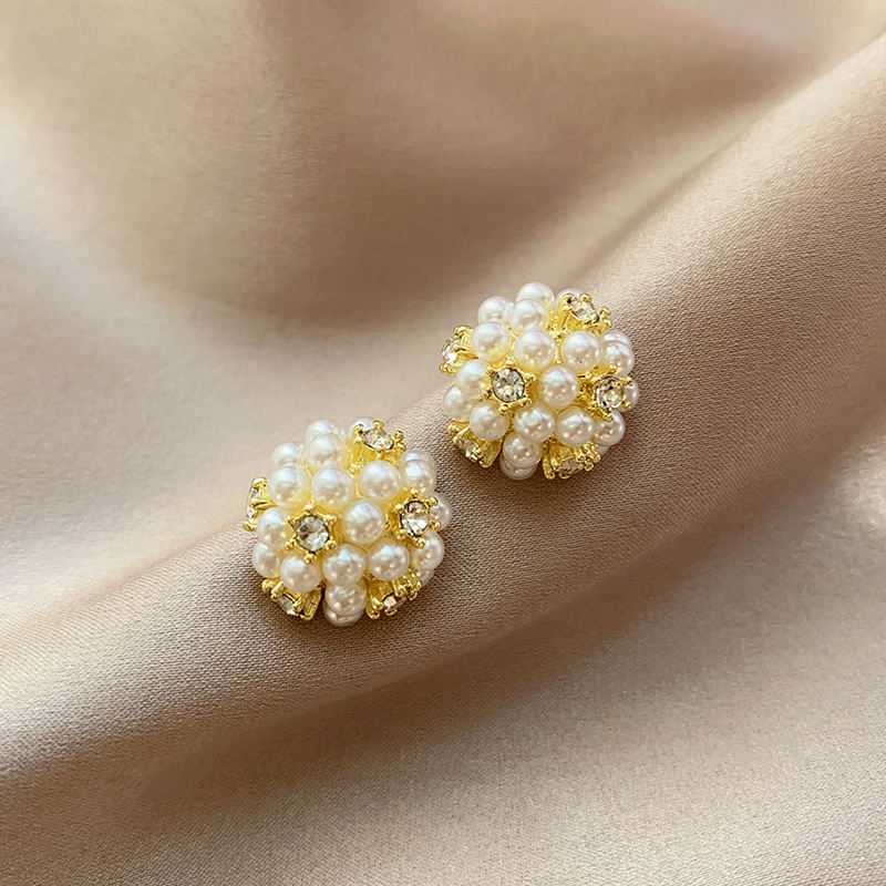 那片海精致珍珠锆石耳钉