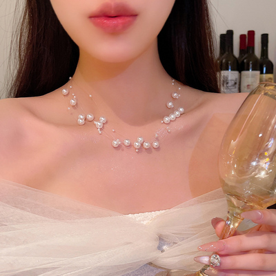 白月光满天星多层珍珠项链