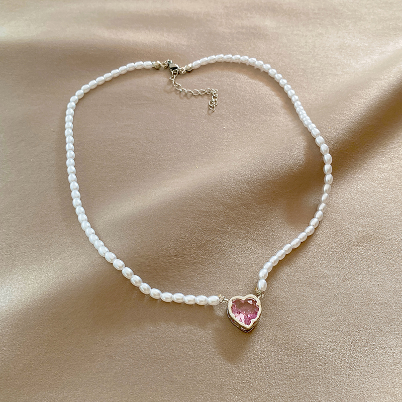 那片海爱心珍珠项链女
