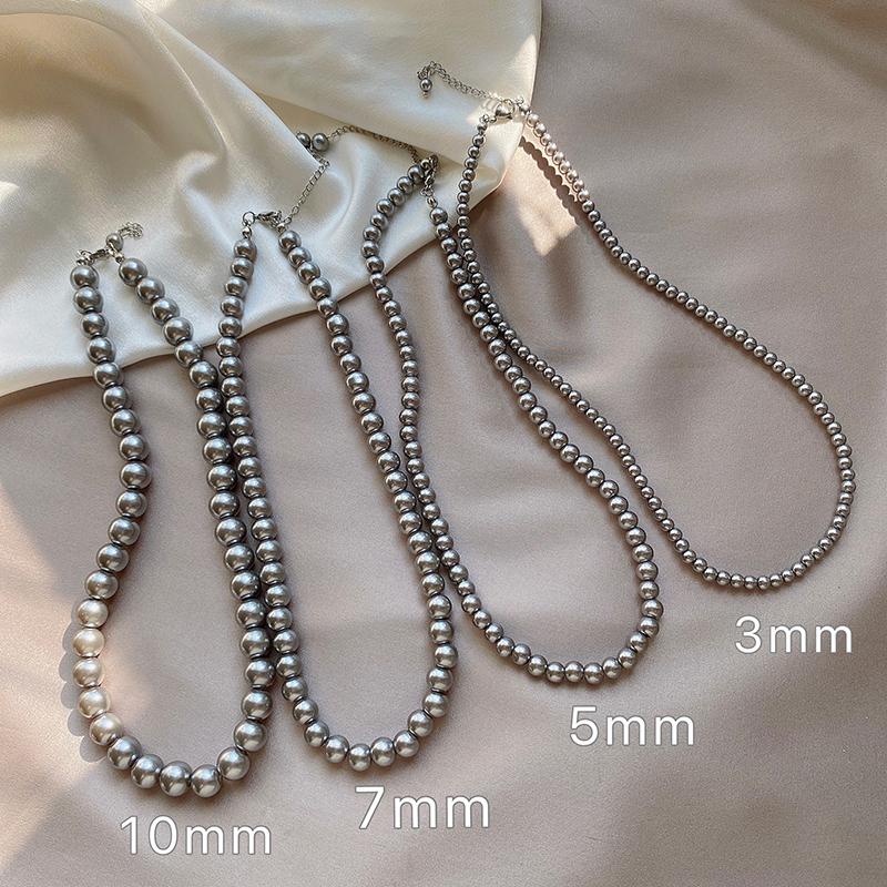 那片海银灰色珍珠项链女