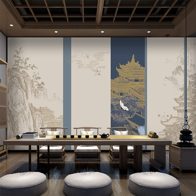 3d立体新中式浮雕感墙纸茶室棋牌室壁布硬包背景墙布酒店包间壁纸,家装主材,定制壁画,淘宝优惠券,粉丝福利购,淘宝优惠卷