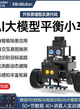 幻尔STM32两轮自平衡小车miniBalan大模型视觉识别PID轮式机器人