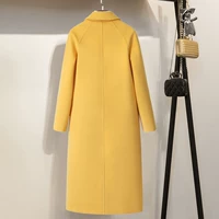 Áo khoác len gió Hepburn 2019 mùa thu đông mới cho cổ áo búp bê nữ phiên bản Hàn Quốc của phần dài của áo khoác nữ màu vàng phổ biến - Trung bình và dài Coat áo khoác gió