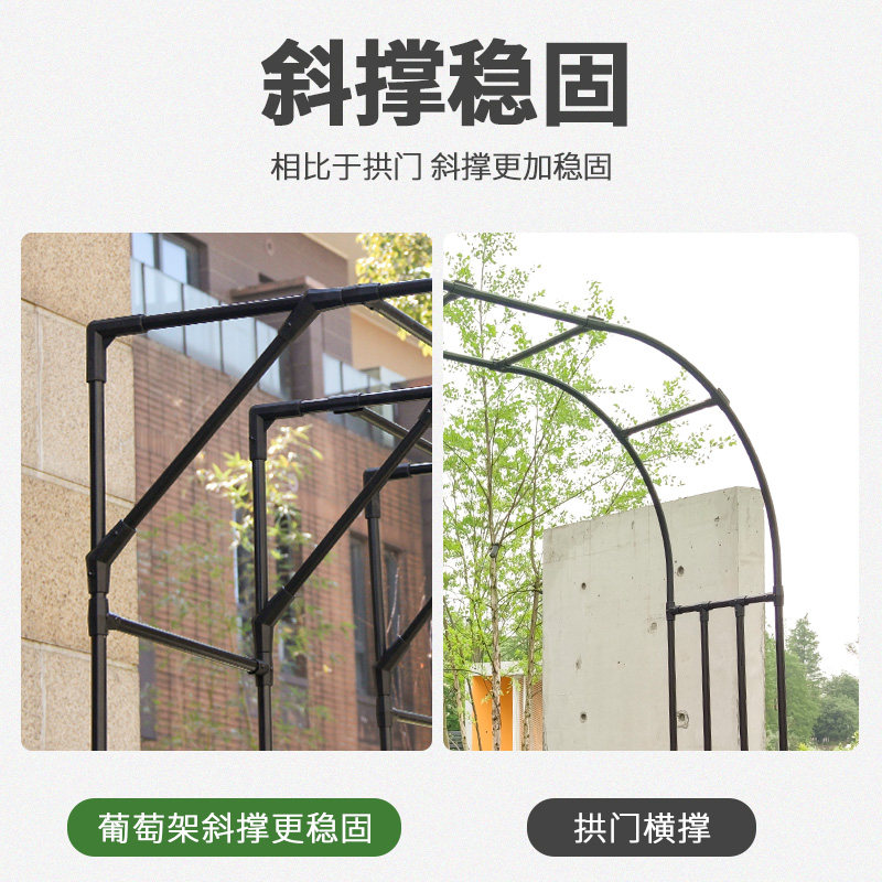 葡萄架子铁艺爬藤架拱门黄瓜铁线莲花架支撑架植物固定架户外庭院