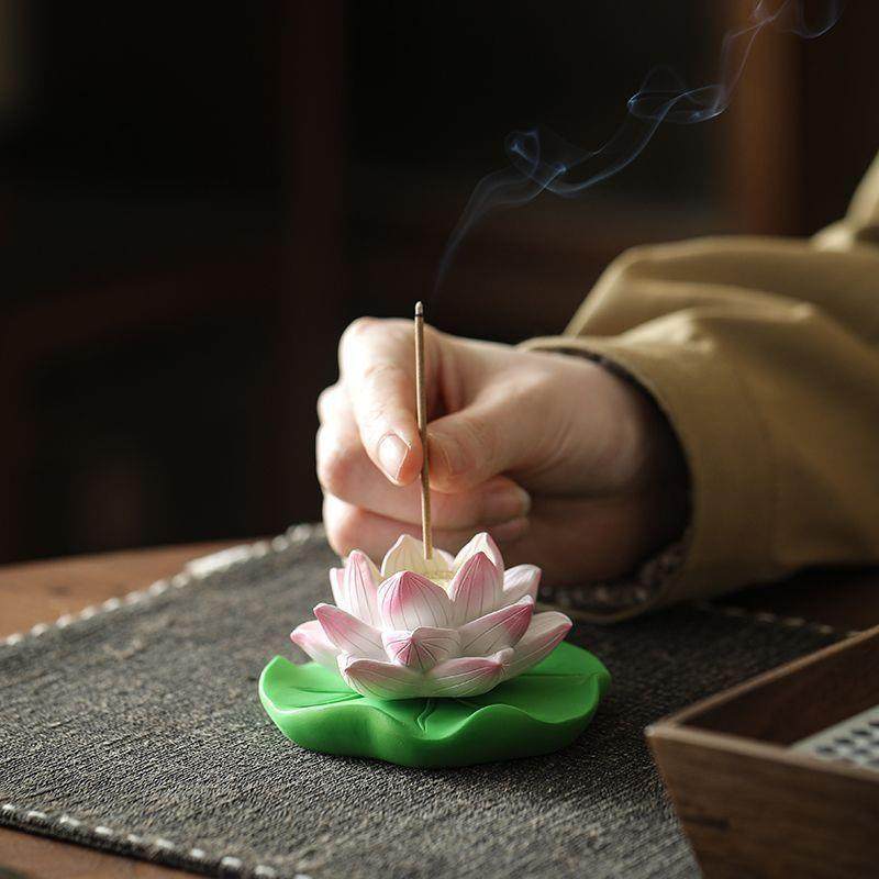 莲花创意香炉家用线香香插香托底座树脂茶室摆件檀香香薰炉沉香插,餐饮具,茶道/香炉,淘宝优惠券,粉丝福利购,淘宝优惠卷