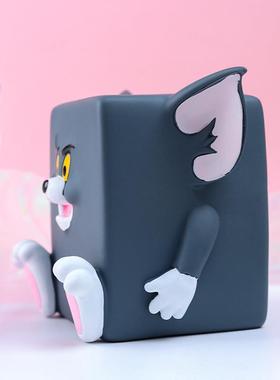 猫咪老鼠存钱罐卡通可爱萌宠储钱罐儿童学生搪胶防摔大容量摆件