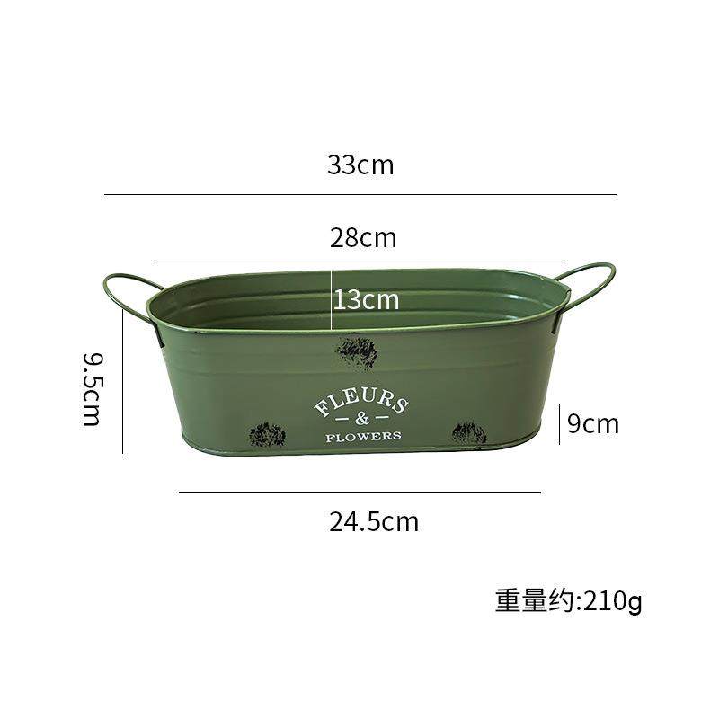 跨境铁艺椭圆双耳花盆创意马蹄印收纳盆家居阳台种植多肉绿植花盆,家居饰品,花盆,淘宝优惠券,粉丝福利购,淘宝优惠卷