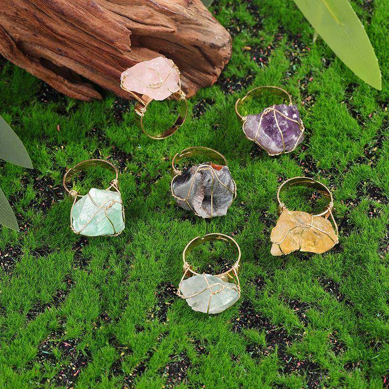 天然石原石原创镶嵌文艺复古情侣戒指饰品跨境亚马逊厂家宝石,饰品/流行首饰/时尚饰品新,戒指/指环,淘宝优惠券,粉丝福利购,淘宝优惠卷