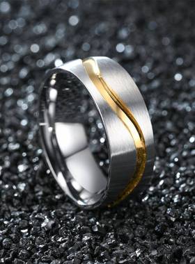 外贸热销简约时尚斜线金油钢色间金波浪