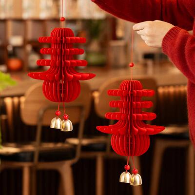 好高级~有年味儿了~2025新年装饰挂件春节元旦客厅墙壁灯笼摆件