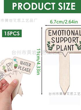 跨境热销木质多肉新款植物彩色装饰木牌标签创意花园艺插牌标签牌