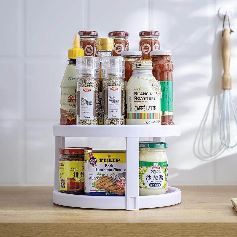 厨房调料置物架可旋转台面油盐酱醋多功能转盘收纳盒收纳架,厨房/烹饪用具,抹布架/厨房清洁收纳架,淘宝优惠券,粉丝福利购,淘宝优惠卷
