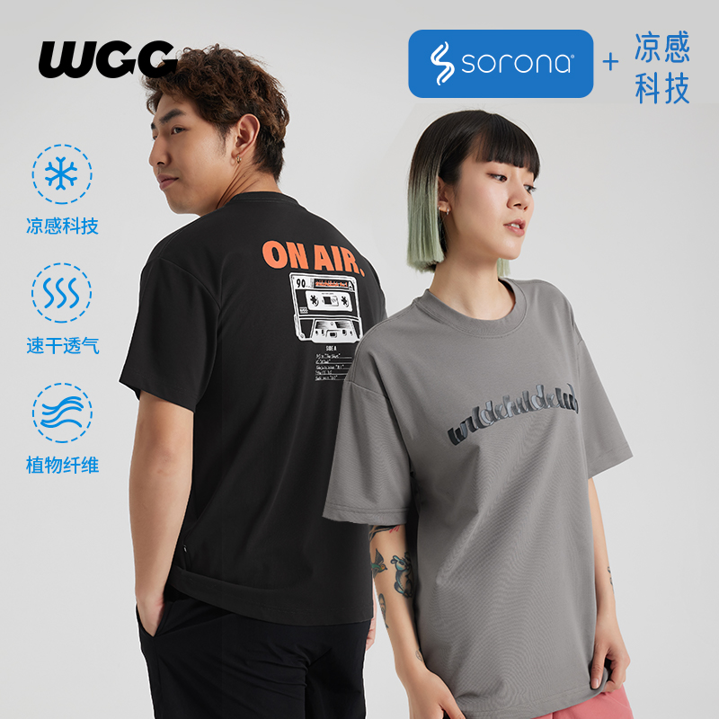 WCC夏季新款磁带印花索罗娜休闲运动T恤男女情侣凉感透气美式短袖 男装 T恤 原图主图