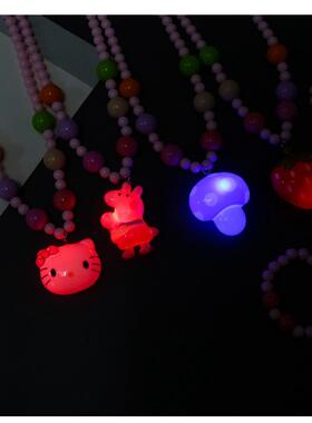 【新品】儿童饰品发光项链手链夜市摆摊灯会女童创意公主首饰套装