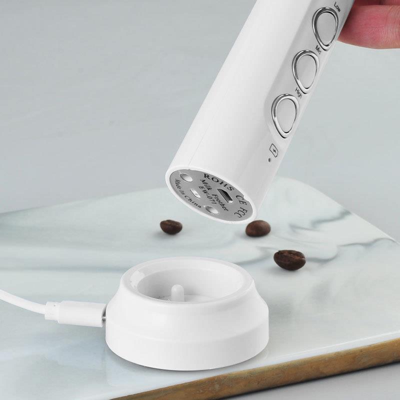 亚马逊新款咖啡打奶泡器打蛋器家用牛奶打泡器打奶搅拌棒USB充电图片