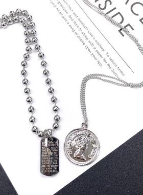 网红FF封帆同款项链复古时尚潮酷嘻哈蹦迪男女毛衣链街拍百搭配饰