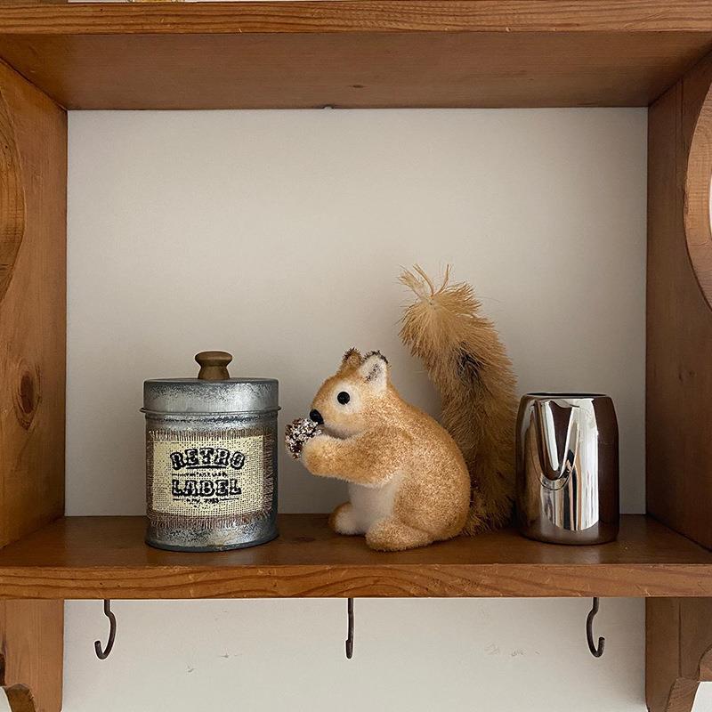 亚马逊爆款圣诞节仿真松鼠创意玩偶公仔摆件圣诞节装饰摆件