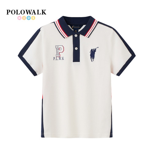 POLOWALK男童休闲翻领短袖polo衫