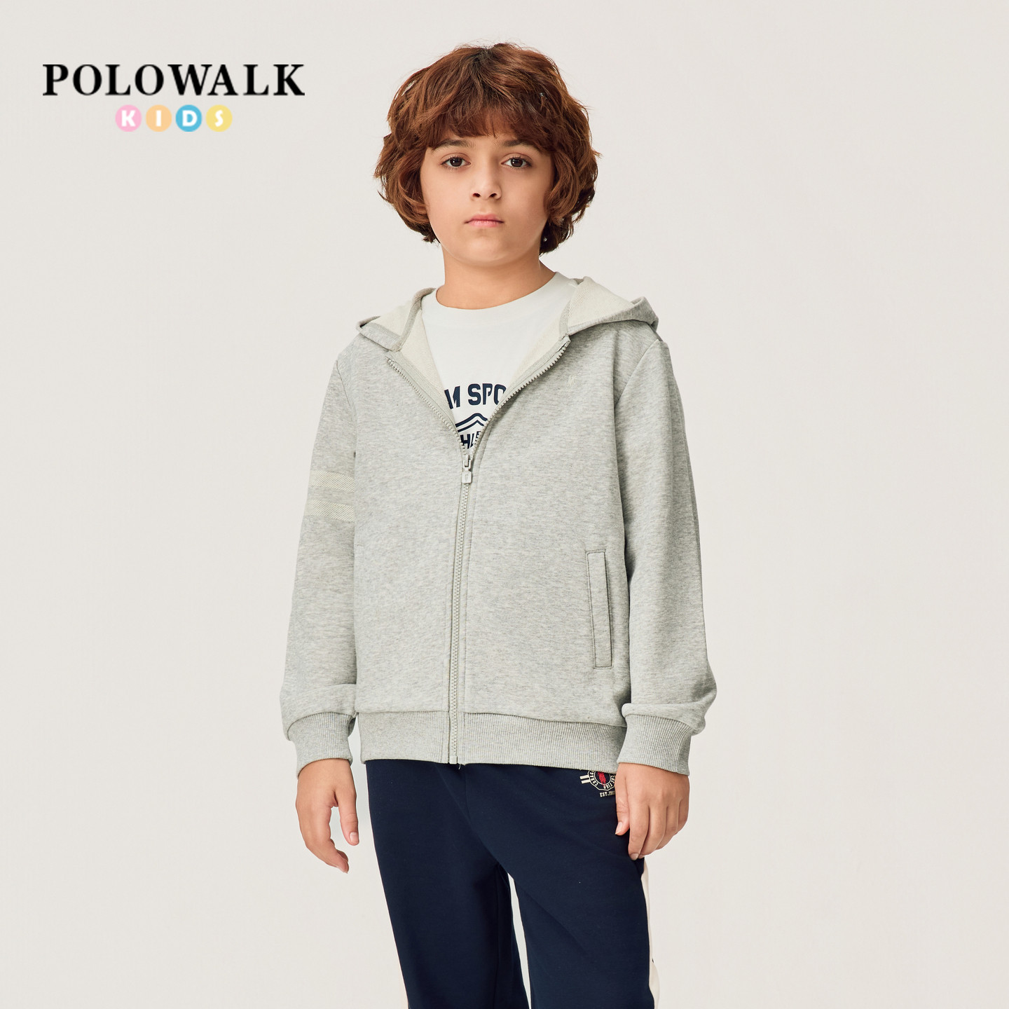 POLOWALK男童休闲运动连帽外套图片