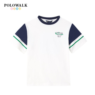 男童圆领短袖 百搭t恤打底衫 25夏季 保罗儿童时尚 新款 POLOWALK童装