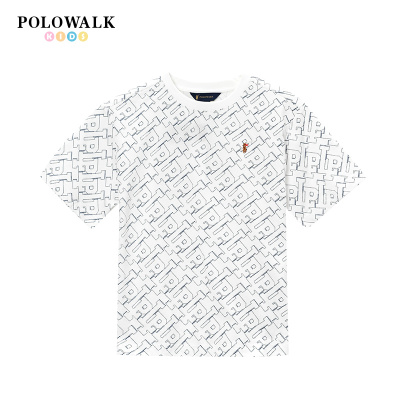 POLOWALK男童印花短袖圆领t恤衫
