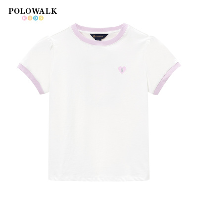 POLOWALK女童纯棉圆领百搭t恤衫