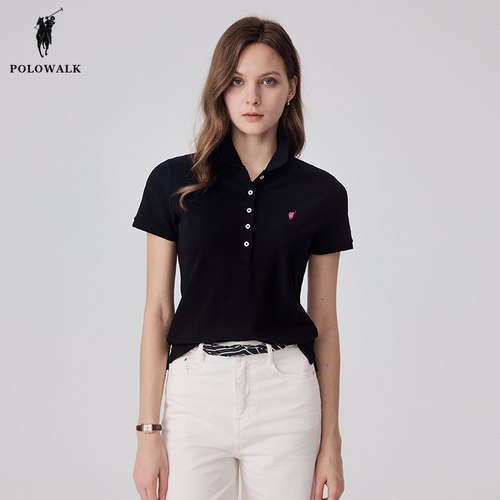 POLOWALK女装小马标短袖polo衫夏