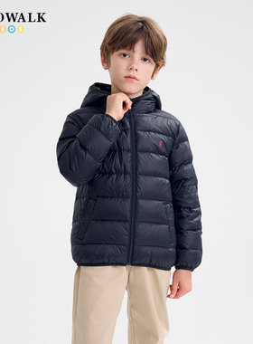 POLOWALK童装男女童轻薄羽绒服冬季新款保罗儿童休闲保暖连帽外套