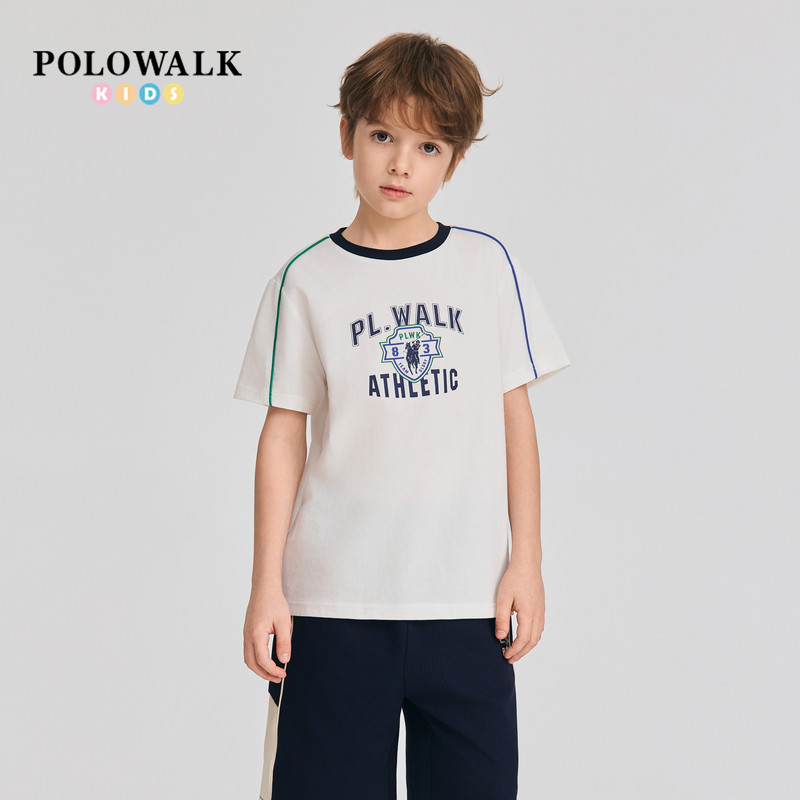 POLOWALK童装男童印花短袖T恤衫图片