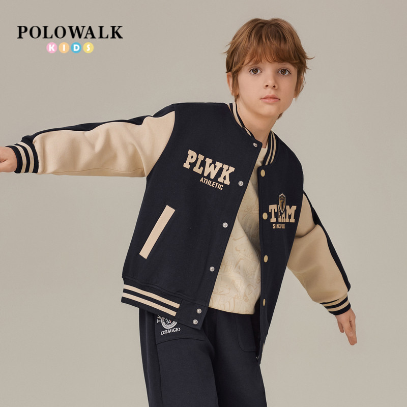 POLOWALK童装男童百搭棒球服外套图片